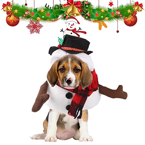 Fowybe Weihnachts-Hundepullover-Outfit,Gehende Schneemann-Hündchen-Kleidung | Reizendes Haustier-Weihnachtskostüm-Schneemann-Katzen-Hundekleid für Weihnachtenneues Jahr von Fowybe