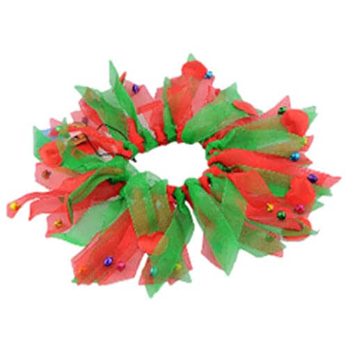 Fowybe Weihnachtshalsbänder für Hunde - Haustierhalsband - Party Pet Festival Ornamente, verstellbares rotes und grünes Band, für große und kleine Hunde von Fowybe