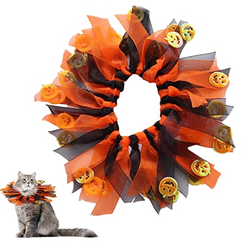 Fowybe Weihnachtshalsbänder für Hunde - Verstellbares Hundehalsband | Party Pet Festival Ornamente Kranz und rotes und grünes Band, verstellbar für mittlere und kleine Hunde von Fowybe