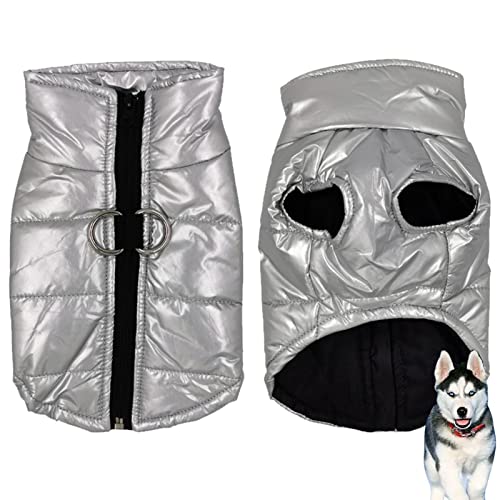 Fowybe Wintermantel für Hunde, Winddichte Haustier-Reflexjacke für kaltes Wetter, Kleine Hundejacke Puppy Reflektierende Mäntel Schnee- und Winddichte Outdoor-Bekleidung für kleine mittelgroße Hunde von Fowybe