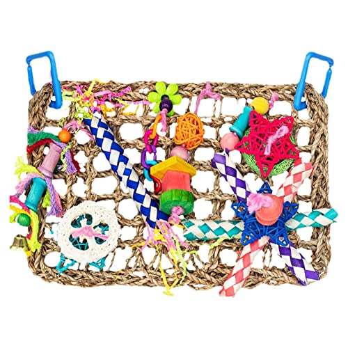 Papagei Futtersuche Wandspielzeug | Parrot Swing Toy Bird Rope Kletternetz,Conure Toys Vogelkäfig-Spielzeug mit Buntem Kauspielzeug Seegras gewebtes Netz Conur Lovebirds-Spielzeug Fowybe Papagei Futtersuche Wandspielzeug | Parrot Swing Toy Bird Rope Kletternetz,Conure Toys Vogelkäfig-Spielzeug mit Buntem Kauspielzeug Seegras gewebtes Netz Conur Lovebirds-Spielzeug Fowybe von Fowybe