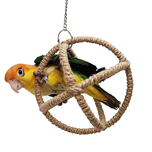 Papageienspielzeug | Vogelschaukel mit Glocke - Cage Hang Toys Kauspielzeug für Wellensittiche, Nymphensittiche, Sittiche, Finken, kleine Sittiche Fowybe von Fowybe