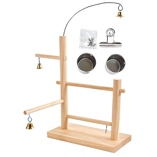 Tisch-Vogelspielständer - Bell Design Papageien-Übungs-Aktivitätszentrum,Tragbarer Tisch-Spin, Holz-Vogelspielplatz, Heimtierbedarf, Käfigspielzeug, Übungsaktivitätszentrum für Wellensittiche, Fowybe Tisch-Vogelspielständer - Bell Design Papageien-Übungs-Aktivitätszentrum,Tragbarer Tisch-Spin, Holz-Vogelspielplatz, Heimtierbedarf, Käfigspielzeug, Übungsaktivitätszentrum für Wellensittiche, Fowybe von Fowybe