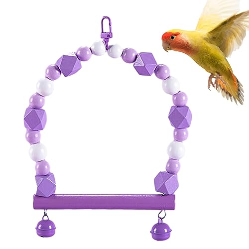 Vogelschaukeln für kleine Vögel, Vogelspielzeug Sittich Schaukel Kletterspielzeug, Vogelkäfig-Zubehör, Papageienschaukel, Sitzstangenständer, Sittichspielzeug für Sittiche, Nymphensittiche, Fowybe von Fowybe