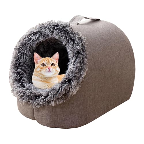 Winterwarmes Haustiernest | Wärmeerhaltungskatzen-Plüsch-Cosy-House-Outdoor-tragbare Tasche,Ruheprodukte für Katzen für Garten, Reisen, Wohnzimmer, Schlafzimmer, Balkon, Camping Fowybe von Fowybe