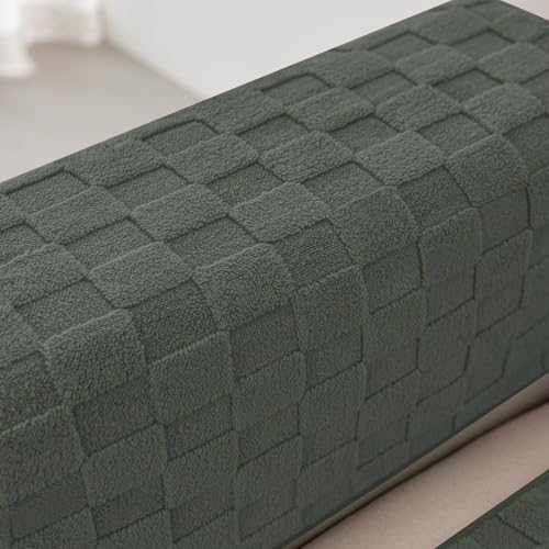 Foxdecor Armlehnbezug für Liegestuhl, rutschfest, Sofa-Armlehnenschutz, Dekoration, 2 Stück, grau, 50,8 x 50,8 cm von Foxdecor
