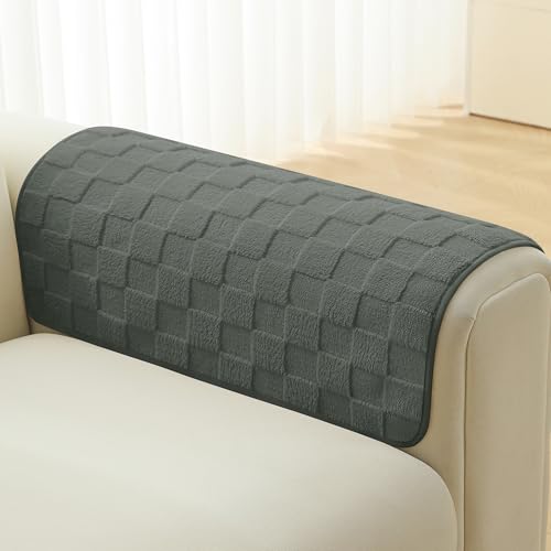 Foxdecor Große Sofa-Armbezug, Einzel-Couch-Bezug, Rückenlehnenbezüge, rutschfeste Hundematte, Sofasitzschutz, Sofa-Armschutz, Dekoration, 2 Stück, Grau, 76,2 x 76,2 cm Foxdecor Große Sofa-Armbezug, Einzel-Couch-Bezug, Rückenlehnenbezüge, rutschfeste Hundematte, Sofasitzschutz, Sofa-Armschutz, Dekoration, 2 Stück, Grau, 76,2 x 76,2 cm von Foxdecor