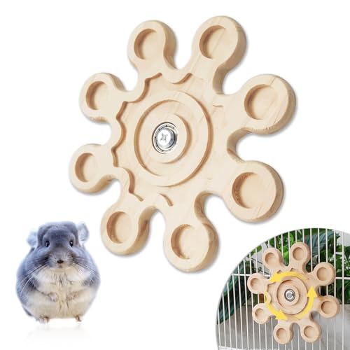 Chinchilla-Kauspielzeug aus natürlichem Holz, drehbar, unverzichtbares Chinchilla-Käfigzubehör für gesunde Zähne, Anreicherungsspielzeug für Chinchilla, Hamster, Ratte, Kaninchen, kleines Haustier von Foycow