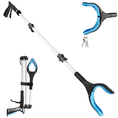 Foydream Greifzange für Senioren, 110cm Müllgreifer Zange mit Teleskopstiel, Müllzange Faltbar mit Magnet für Senioren, Behinderte, Schwangere, Abfallsammlung, Garten, Blau Foydream Greifzange für Senioren, 110cm Müllgreifer Zange mit Teleskopstiel, Müllzange Faltbar mit Magnet für Senioren, Behinderte, Schwangere, Abfallsammlung, Garten, Blau von Foydream