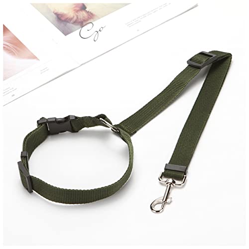 Seil Haustier Einstellbarer langlebiger Nylon-Hundesitzgurt Bequeme Auto-Kopf-Kopf-Rückhalte-Design-Fahrzeug-Sicherheitsgurte-Haustiereleine Haustierleine Mit (Color : Green, Size : ONE Size) von FrEshn