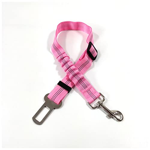 Seil Haustier Haustier liefert Hundekatze Auto Sitzgürtel Bleileine Nylon Sterbar for Pitbull Welpen Kätzchen Katze Teddy Pet Zubehör Reiseclip Haustierleine Mit (Color : Pink, Size : 45-72cm Width von FrEshn