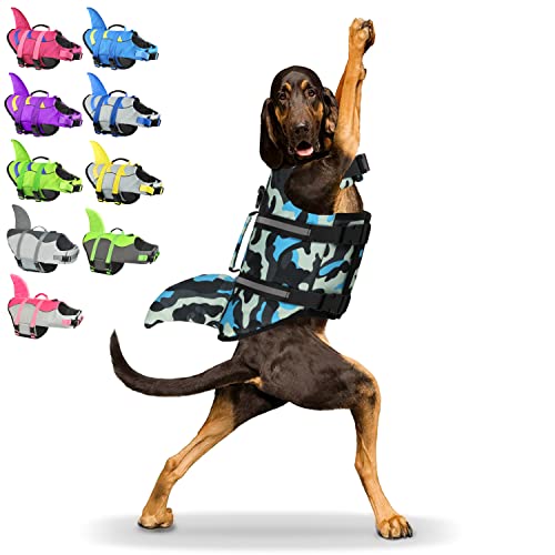 Hundehai-Schwimmweste, Hundeschwimmweste zum Schwimmen, verstellbar, mit Rettungsgriff, Größe XS von Fragralley