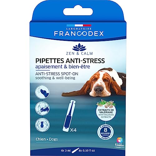 Francodex - 4 Pipetten Anti-Stress Beruhigung und Wohlbefinden für Hunde von Francodex