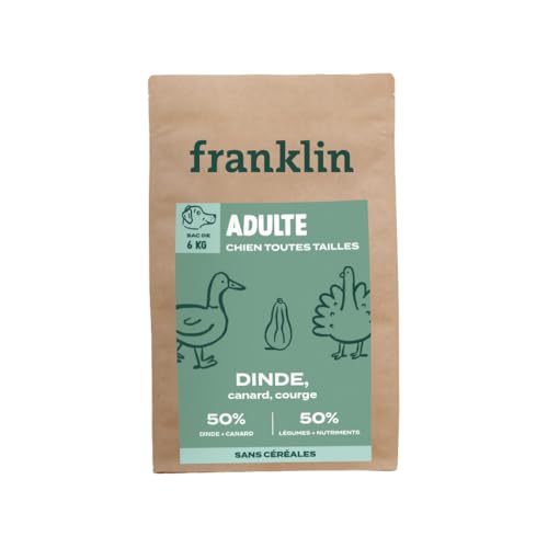 FRANKLIN Balance – Trockenfutter für Hunde, Truthahn und Ente, 6 kg, ohne Getreide, 50 % Fleisch, ausgewachsener Hund, alle Größen von Franklin