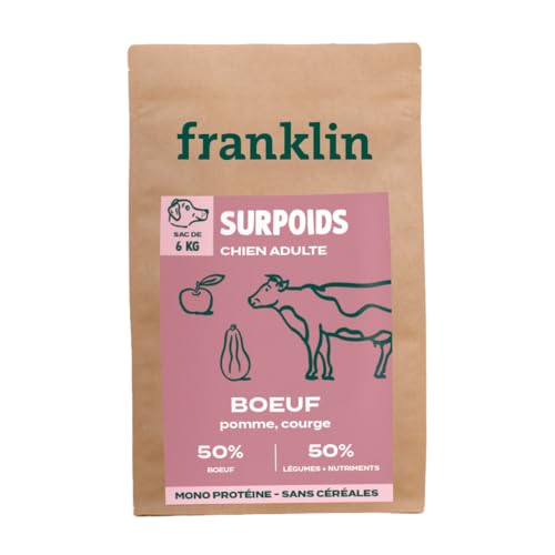 Franklin Sterilisiertes Hundefutter – Balance Serie – mit 50% Rindfleisch – getreidefreies Trockenfutter – Größe 13 mm – 6 kg von Franklin