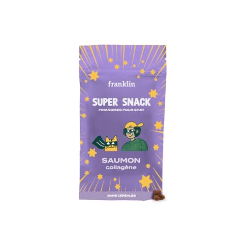 FRANKLIN – Katzensnack – Lachs & Kollagen – ohne Getreide – kalorienarm – reich an Protein & Omega-3 – unterstützt die Gelenke – Haut- & Fellpflege – jedes Alter – 50 g von Franklin