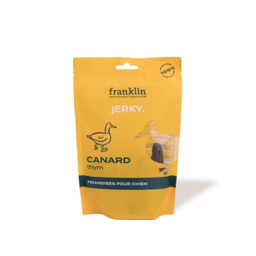 Franklin Hundeleckerli - Jerky - Trockenfleisch zum Kauen - 90% Ente - ohne Getreide - 100g von Franklin