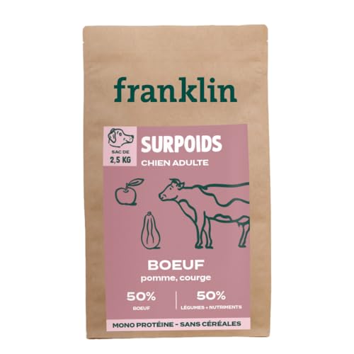 Franklin Sterilisiertes Hundefutter – Waage-Serie – mit 50% Truthahn – getreidefreies Trockenfutter – Größe 13 mm – 2,5 kg von Franklin