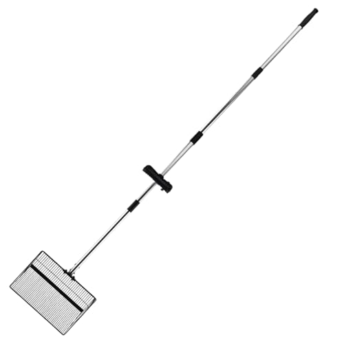 Coop Scooper Shovel, Stainless Waste Sifter, Non Stick Detachable Mesh Tool, With Grip Handle, Cage Waste Cleaning for Pet, Farmyard, Home, Outdoor, Setup, Clean Gear, Silver Metal, 68.9x11.8 Inches von Fravsiu