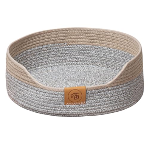 Fravsiu Cat Bed, Pet Nest, Soft Cotton Rope Design, Washable Calming Cushion, Interactive Scratcher Mattress, Ideal for Indoor Cats & Small Dogs Resting or Sleeping 19.69x19.69x5.91 Inches von Fravsiu