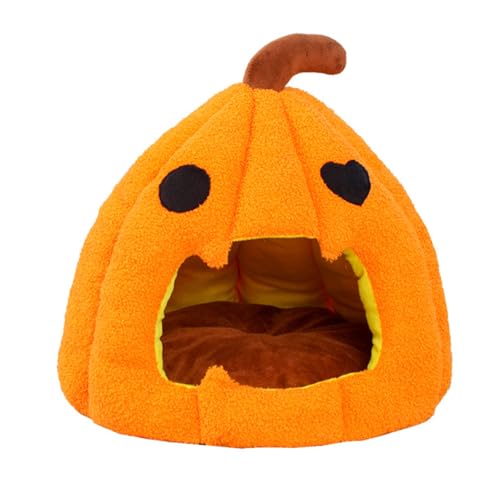 Halloween Katzenbett, rutschfeste Indoor-Katzenhütte, 40 x 40 x 32 cm/15,75 x 15,75 x 12,6 Kätzchenbett Orange warm weich tragbar Halloween Tierbett Halloween Katzenbett, rutschfeste Indoor-Katzenhütte, 40 x 40 x 32 cm/15,75 x 15,75 x 12,6 Kätzchenbett Orange warm weich tragbar Halloween Tierbett von Fravsiu