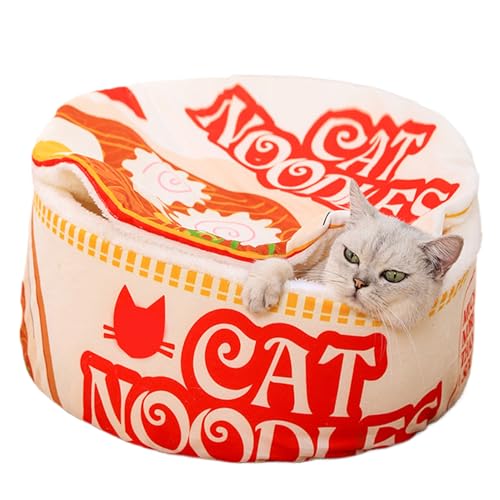 Ramen Cute Cat Bed Nest, Soft Noodle Bowl Design, Plush Covered Pet Sofa, Cozy Creative Kennel House, Warm Cushion Shelter, Ideal for Indoor Use with small, Medium and Large Cats Ramen Cute Cat Bed Nest, Soft Noodle Bowl Design, Plush Covered Pet Sofa, Cozy Creative Kennel House, Warm Cushion Shelter, Ideal for Indoor Use with small, Medium and Large Cats von Fravsiu