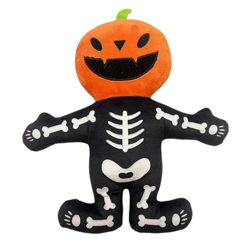 Squeaky Dog Toys, Pumpkin Skeleton Chew Toys, Interactive Plush, Halloween Themed, Soft and Funny for Keep Pet Busy, Chewing, Teething, Training, Puppy, Travel, Outdoor, Indoor von Fravsiu