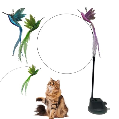 Suction Cup Feather Stick Cat Toy - Engaging Cat Toy with 3 Birds and Bells, Entertaining Interactive Teaser Set for Hours of Playtime and Exercise for Your Feline Friends Suction Cup Feather Stick Cat Toy - Engaging Cat Toy with 3 Birds and Bells, Entertaining Interactive Teaser Set for Hours of Playtime and Exercise for Your Feline Friends von Fravsiu
