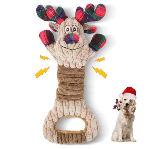 Frbyvad Hundespielzeug Quietschend, Weihnachten Geschenke für Große Kleine Hunde, Tauziehen Welpenspielzeug, Interaktives Hundespielzeug Welpen, Kauspielzeug Hund, Plüsch Hunde Spielzeug, Robuster. von Frbyvad