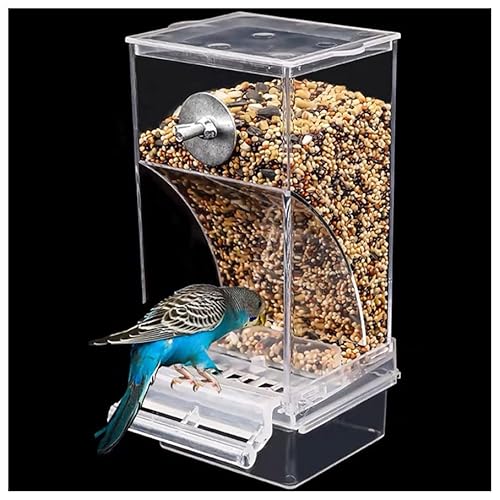 Frdun Automatischer Vogelkäfig-Futterspender mit Deckel, automatische Vogelfutterstation, Geschenke für kleine und mittelgroße Papageien und Vögel von Frdun