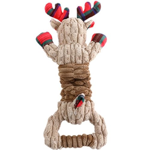 Frdun Christmas Sense Pet Plush Toy Santa Snowman Elch Design Squeaky Toy for Pet Owners von Frdun