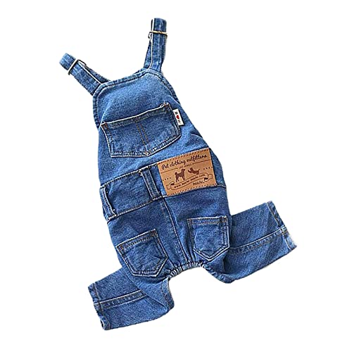 Frdun Denim-Overall, Denim-Kleidung, weich, blau, Jeans, niedlich, für kleine und mittelgroße Hunde von Frdun
