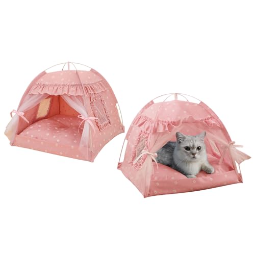 Frdun Katzenhütte, Haustierzelt, Bett, Prinzessinnen-Katzenbett, faltbares Haustierzelt, Katzenhaus, waschbar, weiche Kissen, Sofakorb, Kätzchen-Zelte, Hundebett für Hunde, Haustiere, Katzen Frdun Katzenhütte, Haustierzelt, Bett, Prinzessinnen-Katzenbett, faltbares Haustierzelt, Katzenhaus, waschbar, weiche Kissen, Sofakorb, Kätzchen-Zelte, Hundebett für Hunde, Haustiere, Katzen von Frdun