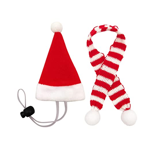 Frdun Weihnachtsmütze und Schal, Stoffmaterial, warme Mütze, Haustier-Ornamente für Huhn, Junggesellinnenabschied, Hund von Frdun