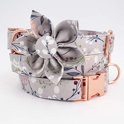 Free Sunday Girl Dog Collar Dog Flower for Pet Dog Cat with Rose Gold Metal Buckle (S) von Free Sunday
