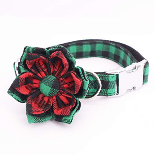 Free Sunday Grünes Hundehalsband mit Blume, für Mädchen und Hunde, Weihnachtsgeschenk (XS) von Free Sunday