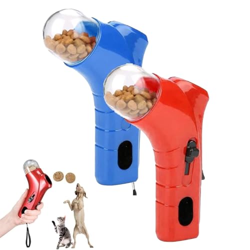 Frenaki Haustier -Spenderwerfer, Cat Treat -Shooter, Handheld -Haustier -Fütterung interaktiver Spielzeug für Training, lustiger Trainingspender Spielzeug für Innenräume und Außenbereiche (A) von Frenaki
