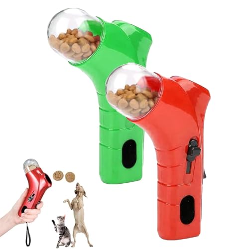 Frenaki Haustier -Spenderwerfer, Cat Treat -Shooter, Handheld -Haustier -Fütterung interaktiver Spielzeug für Training, lustiger Trainingspender Spielzeug für Innenräume und Außenbereiche (B) von Frenaki
