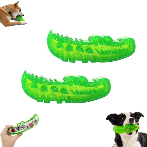 Langsame Futterkauen und Fetchkrokodil -Hundetiere, niedliche interaktive Puzzle -Feeder -Spielzeug, Hundespielzeug mit langsamem Feeder -Puzzle -Spielzeug, Snack -Stash & Play, Kautraining (2PcsM) von Frenaki
