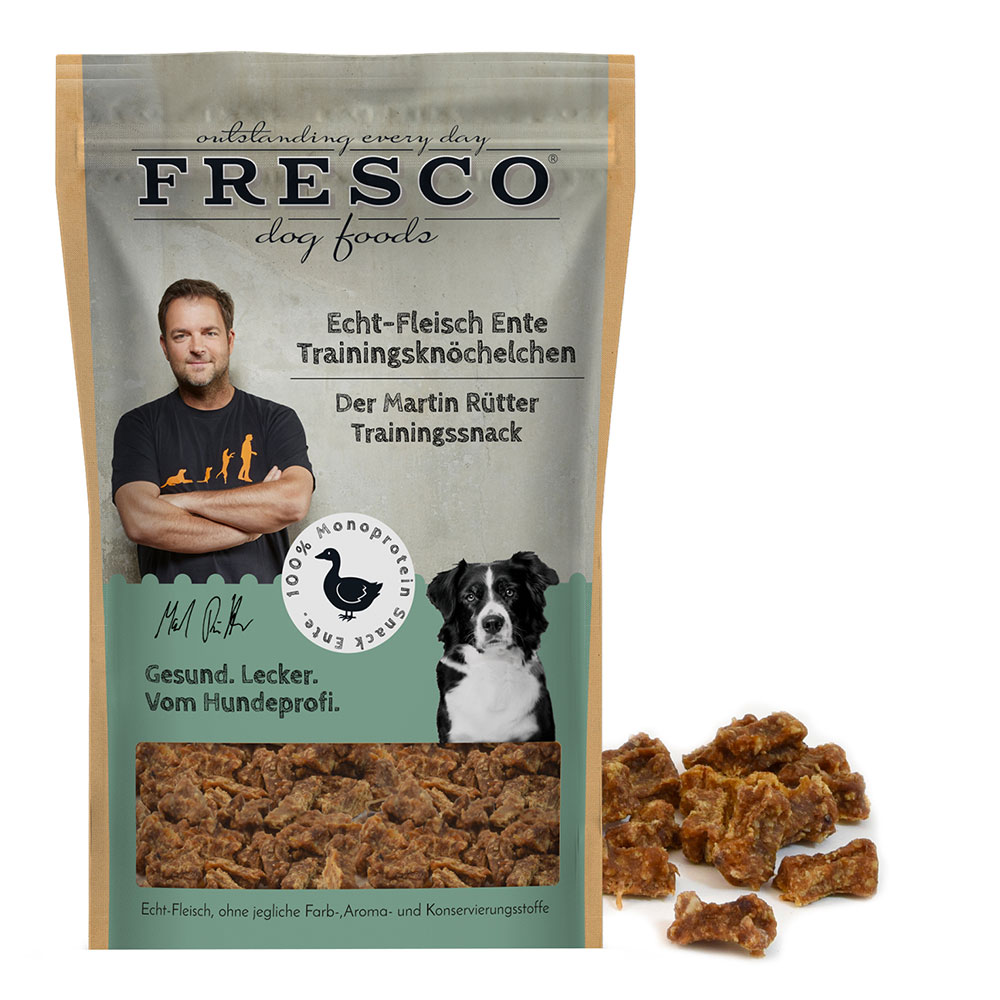 Martin Rütter Trainingsknöchelchen - Sparpaket 3 x Ente (150 g) von Fresco Dog Foods