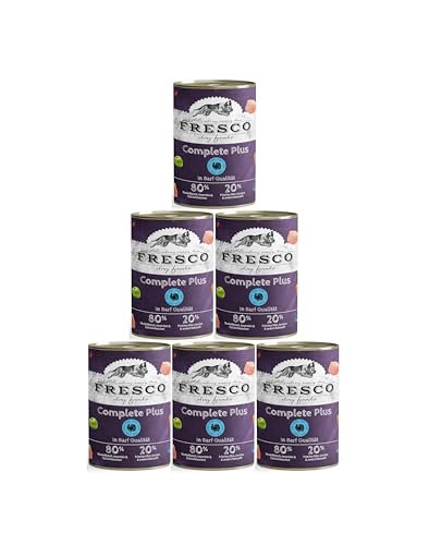 FRESCO Dog Nassbarf Complete Plus Pute 6x800g | getreidefreies Barf Nassfutter für Hunde | gesund & proteinreich| aus 100% frischem Fleisch, Innereien, Obst und Gemüse | ohne künstliche Zusätze von Fresco Dog