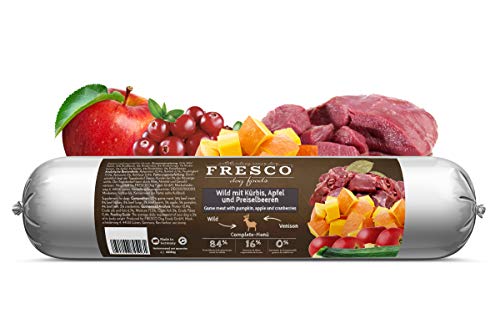Fresco Dog Barf-Wurst Wild mit Kürbis, Apfel & Preiselbeeren | schonend dampfgegart | gesund und natürlich | ohne künstlichen Zusätze von Fresco Dog