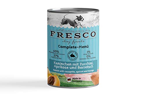 Fresco Dog Complete-Menü Kaninchen mit Zucchini, Aprikose und Borretsch (haltbares B.A.R.F.) von Fresco Dog