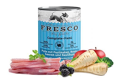 Fresco Dog Complete-Menü Pute mit Pastinaken, Brombeeren und Löwenzahn (haltbares B.A.R.F.) von Fresco Dog