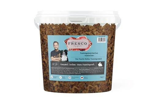 FRESCO Dog Martin Rütter Trainingsknöchelchen Kaninchen 1kg | getreidefreie & zuckerfreie Hundeleckerlis | aus frischem Fleisch | 100% natürliche Zutaten | für Belohnung, Training und als Snack von Fresco Dog