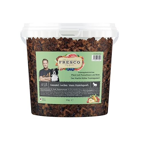 Martin Rütter Trainingsknöchelchen Pferd mit Preiselbeeren und Birne (1kg-Eimer) | getreidefrei | ohne künstliche Zusätze | Made in Germany von Fresco Dog