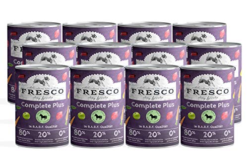 FRESCO Dog Nassbarf Complete Plus Pferd 12x400g | getreidefreies Barf Nassfutter für Hunde | gesund & proteinreich| aus 100% frischem Fleisch, Innereien, Obst und Gemüse | ohne künstliche Zusätze FRESCO Dog Nassbarf Complete Plus Pferd 12x400g | getreidefreies Barf Nassfutter für Hunde | gesund & proteinreich| aus 100% frischem Fleisch, Innereien, Obst und Gemüse | ohne künstliche Zusätze von Fresco Dog