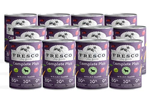 Complete Plus Pferd (haltbares B.A.R.F.) 12x 400g | Pferd | getreidefreies Hundefutter | ohne künstliche Zusätze | gesund und natürlich von Fresco Dog