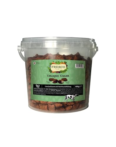 Fresco Knusper Kissen | 800 g | Veganer Snack für Hunde | Gemüsekissen mit Waldfruchtfüllung | Für eine abwechslungsreichere Ernährung | Knusprige Hülle & fruchtige Füllung Fresco Knusper Kissen | 800 g | Veganer Snack für Hunde | Gemüsekissen mit Waldfruchtfüllung | Für eine abwechslungsreichere Ernährung | Knusprige Hülle & fruchtige Füllung von Fresco Dog