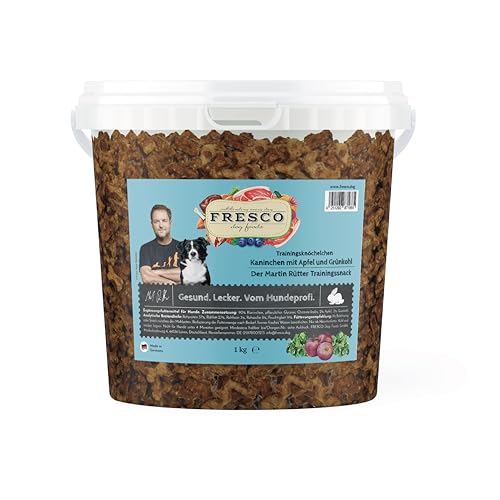 FRESCO Dog Martin Rütter Trainingsknöchelchen mit Kaninchen und Apfel 1kg | gesunde Leckerlis für Hunde | aus frischem Fleisch | 100% natürliche Zutaten | für Belohnung, Training und als Snack von Fresco Dog